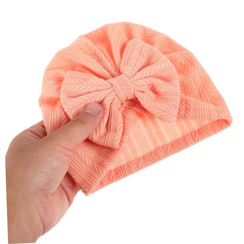 Baby Cotton Turban Hat with Bow Watermelon Red Headwrap for Newborns Toddlers - Image 4