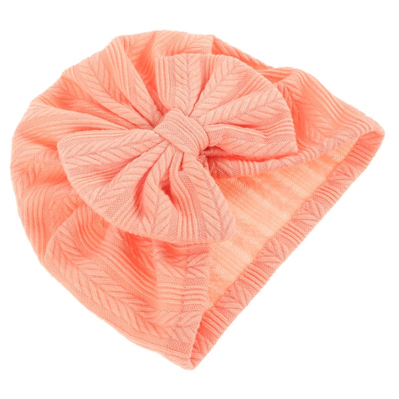 Baby Cotton Turban Hat with Bow Watermelon Red Headwrap for Newborns Toddlers - Image 2