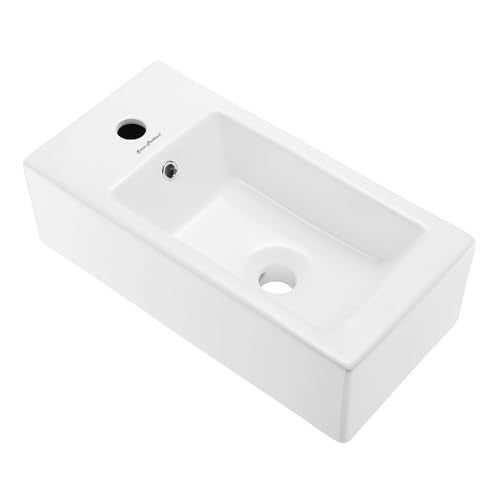 Swiss Madison Voltaire 19.5 x 10 Rectangular Ceramic Wall Hung Sink with Left Side Faucet Mount - Image 4