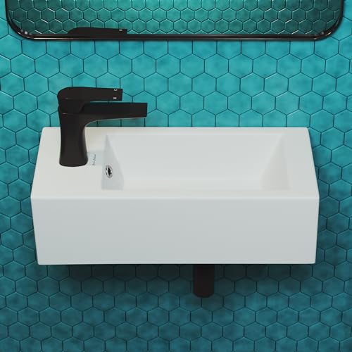 Swiss Madison Voltaire 19.5 x 10 Rectangular Ceramic Wall Hung Sink with Left Side Faucet Mount - Image 2