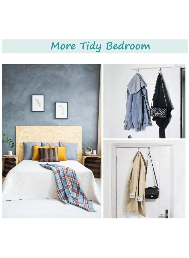 The Door Hooks Hanger, Suitable for 1.5-1.85" Thick Doors, Sturdy Metal Double Hook Hanger for Hanging Coats, Hats, Robes, Towels, Black 4 Pack - Image 3