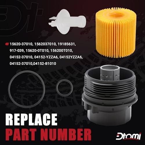 Dtomi 1.8L Engine Oil Filter Cap Assembly Compatible With Toyota Lexus Scion Vehicle Corolla 2009-2016, Matrix 2009-2014, Prius 2010-2017, Prius V 12-18,xD, CT200h Replace# 15620-37010, 917-039, 04152-37010 - Image 2