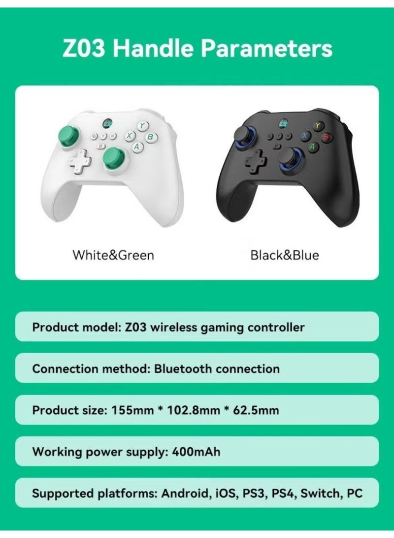 BSP Classic Gamepad Z03 2.4G Receiver Wireless Game Controller for iOS, Android, Windows, Mac, Switch, PS Remote Play, Xbox Cloud, Steam Link, GeForce Now, MFi Arcade Games, Cloud Gaming with Hall Joystick, Hall Linear Trigger & Micro Triggers, Macro Programming Back Keys, Six-Axis Gyroscope, Adjustable HD Dual Vibration Motors, AUTO One-Click Burst, 1000Hz Report Rate - Image 3