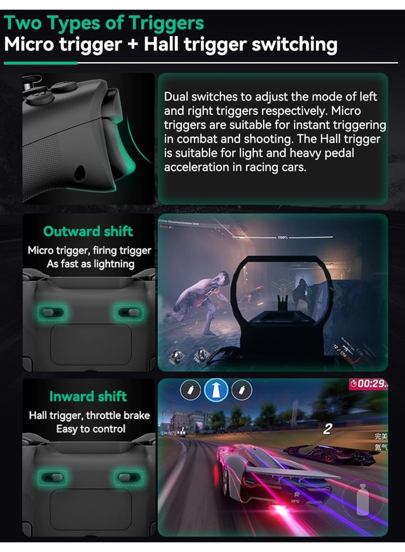 BSP Classic Gamepad Z03 2.4G Receiver Wireless Game Controller for iOS, Android, Windows, Mac, Switch, PS Remote Play, Xbox Cloud, Steam Link, GeForce Now, MFi Arcade Games, Cloud Gaming with Hall Joystick, Hall Linear Trigger & Micro Triggers, Macro Programming Back Keys, Six-Axis Gyroscope, Adjustable HD Dual Vibration Motors, AUTO One-Click Burst, 1000Hz Report Rate - Image 4