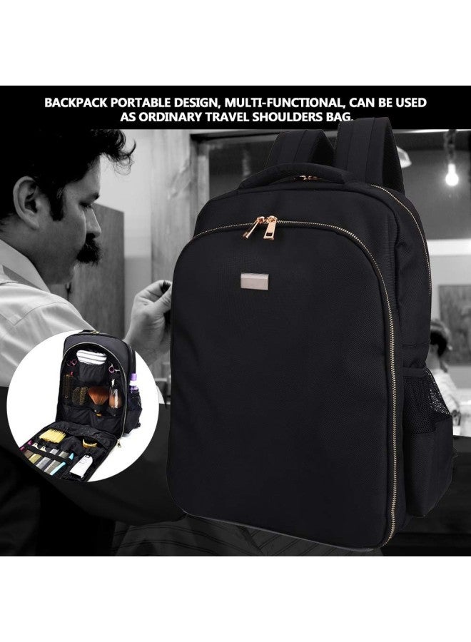 Hairdressing Backpack, Multi Function Professional Salon Makeup Tool Bag, Cosmetic Organizer Outdoor Travel Shoulders Bag, for Barber Tools Storage Traveling Bag - Image 3