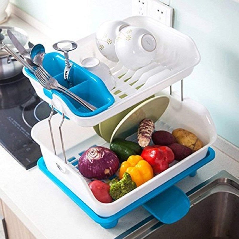 Vruta 2 Layer Dish Drainer Rack Basket - Image 5