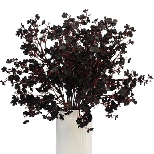 DoubleWood Artificial Black Flowers, 10 Pcs Fake Baby's Breath, Black Gypsophila Faux Flowers for Halloween Home Decor, Gothic Decor, Floral Arrangement, Table Centerpieces (10, Black) - Image 1
