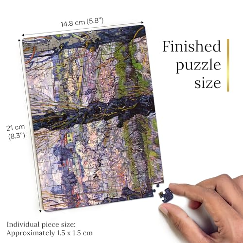 91Knots | View of Arles 140 Pieces Premium Wooden Pocket Puzzle for Adults & Teens | Classical Art Brain Teaser | Relaxing Mindfulness Game for Art Lovers - Image 5