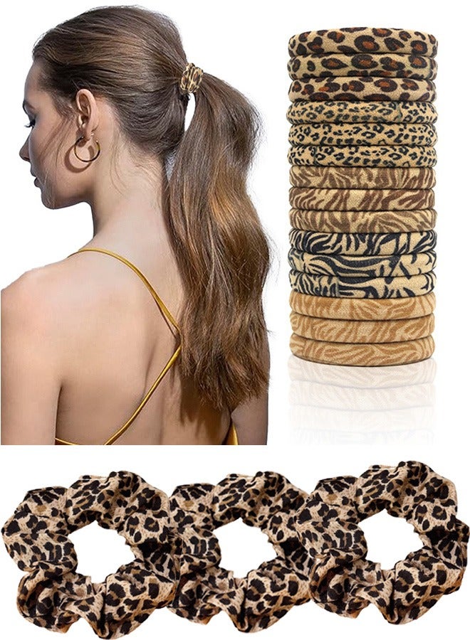 سينران 28PCS ريترو النمر طباعة إكسسوارات الشعر مجموعة للمرأة - مرنة Scrunchies الشعر ربطات و عصابات الرأس، عصابات الشعر النسيج القديم عالية ذيل الخيل ارتداء اليومي، متعددة الاستخدامات أنيقة تصميم الشعر ديكور - Image 1