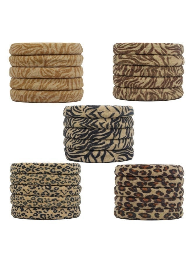 سينران 28PCS ريترو النمر طباعة إكسسوارات الشعر مجموعة للمرأة - مرنة Scrunchies الشعر ربطات و عصابات الرأس، عصابات الشعر النسيج القديم عالية ذيل الخيل ارتداء اليومي، متعددة الاستخدامات أنيقة تصميم الشعر ديكور - Image 5