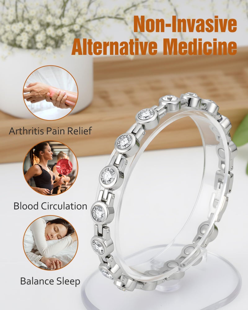Jecanori Magnetic Bracelets for Women, Stainless Steel Magnetic Bracelet with Neodymium Magnets & Sparkling Crystals, Ideal Gifts - Image 3