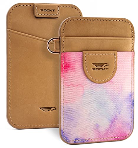POCKT Slim Card Holder Wallet For Men and Women - Minimalist Front Pocket Wallet Elastic Credit Card Holder Genuine Leather RFID Blocking Card Case Wallets | Mood… - Image 1