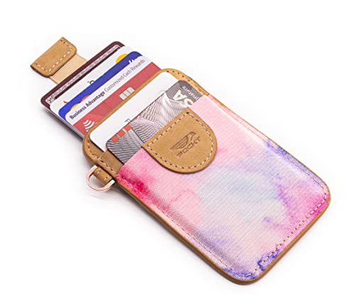 POCKT Slim Card Holder Wallet For Men and Women - Minimalist Front Pocket Wallet Elastic Credit Card Holder Genuine Leather RFID Blocking Card Case Wallets | Mood… - Image 4