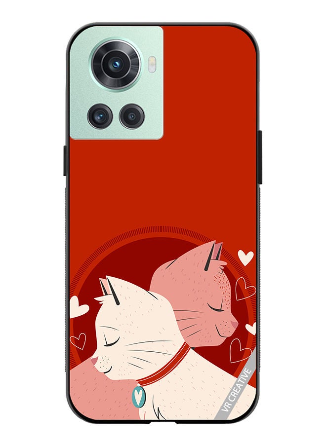 VR CREATIVE Protective Case Cover For OnePlus 10R Love Cats Design Multicolour - Image 1
