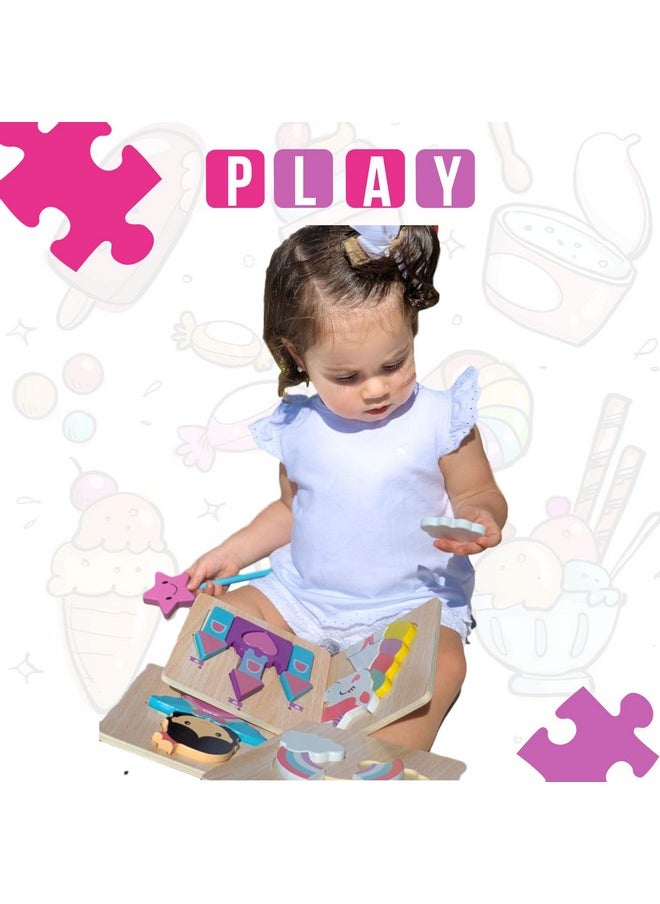 Asher and Olivia Princess Jigsaw Puzzle And Wand Set - Storage Bag Included - Rainbow, Unicorn And Castle Set - Puzzle For Toddlers 1-3  - Image 5