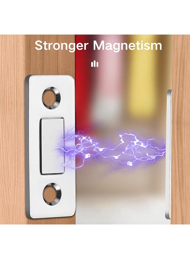 4 Pack Magnetic Door Catch, Ultra Thin Cabinet Magnets Stainless Steel Cabinet Door Magnetic Catch, Adhesive Cabinet Door Magnets for Kitchen Closet Drawer Magnetic Cabinet Latch - Image 3