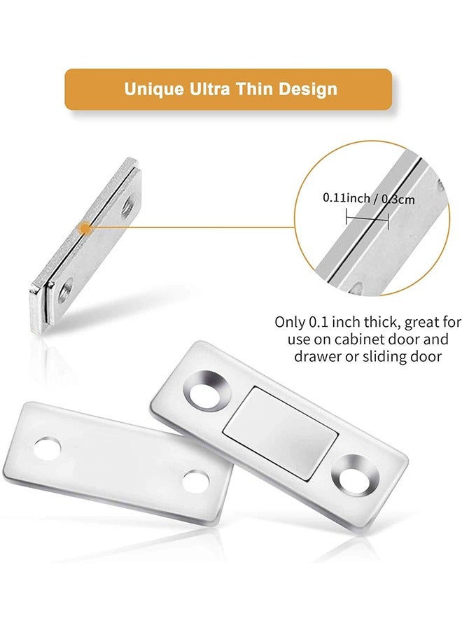 4 Pack Magnetic Door Catch, Ultra Thin Cabinet Magnets Stainless Steel Cabinet Door Magnetic Catch, Adhesive Cabinet Door Magnets for Kitchen Closet Drawer Magnetic Cabinet Latch - Image 4