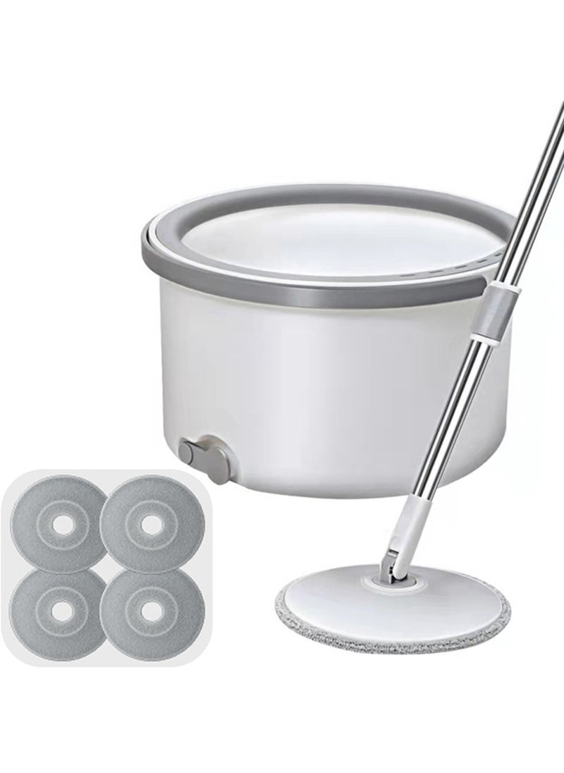 Qiccijoo - Qiccijoo Spin Mop and Bucket Set Mop and Bucket with Wringer Set for Floor Cleaning Microfiber Mop with 4 Washable and Reusable Pads Dry and Wet Floor Mop for Hardwood Dust Wall Mop - Image 1