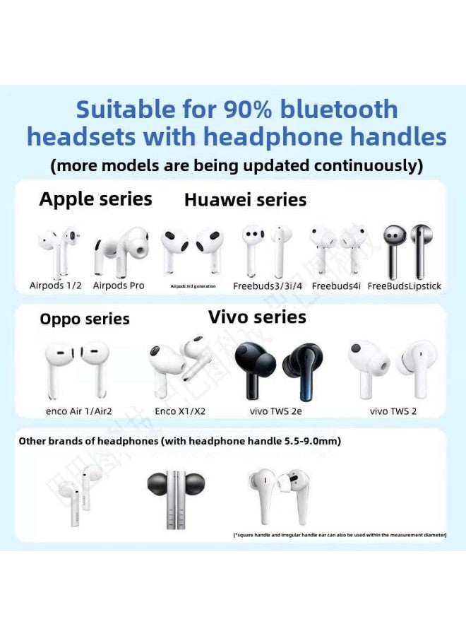 For Apple AirPods234 Generation Huawei Xiaomi Air2Spro2 Magnetic Headset Anti-lost Rope Silicone Lanyard-Color:Rose Gold-Applicable Models:Airpods Classy Silver Hardware Short Silicone Lanyard (price Of 1 Pair) - Image 5