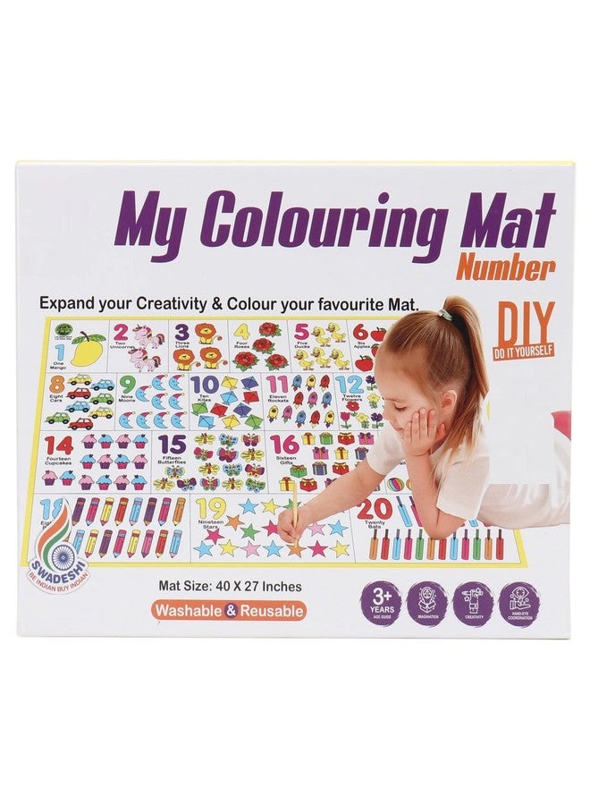 ARNIYAVALA My Colouring MAT for Kids Reusable and Washable. Big MAT for Colouring. MAT Size(40 INCHES X 27 INCHES) (Number Theme) - Image 1