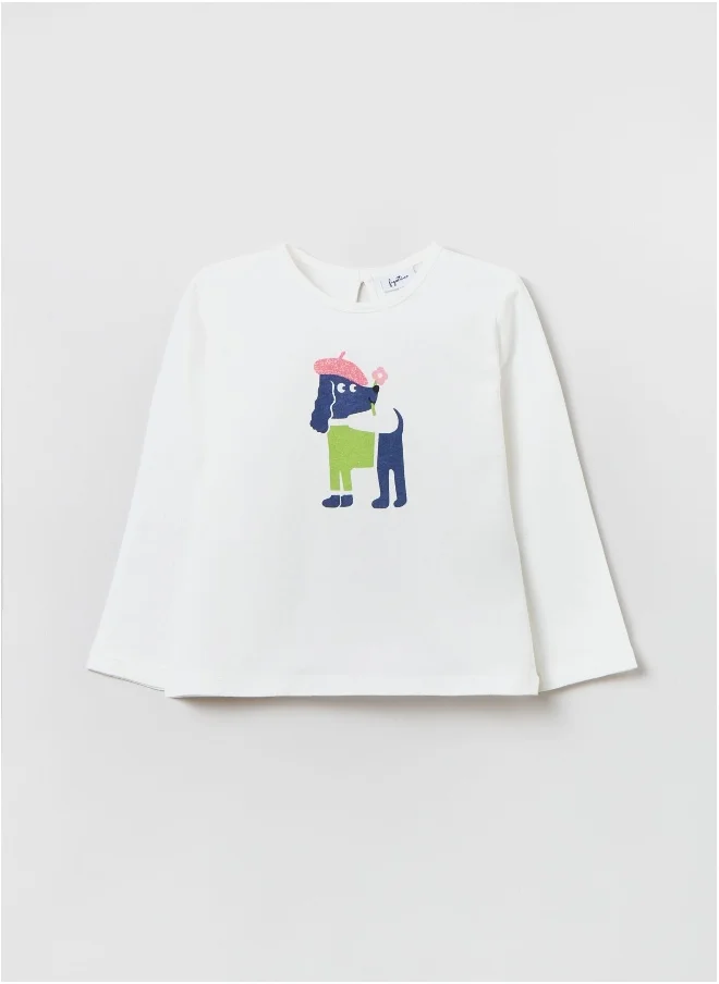 او في اس Ovs Long-Sleeved T-Shirt With Puppy Print