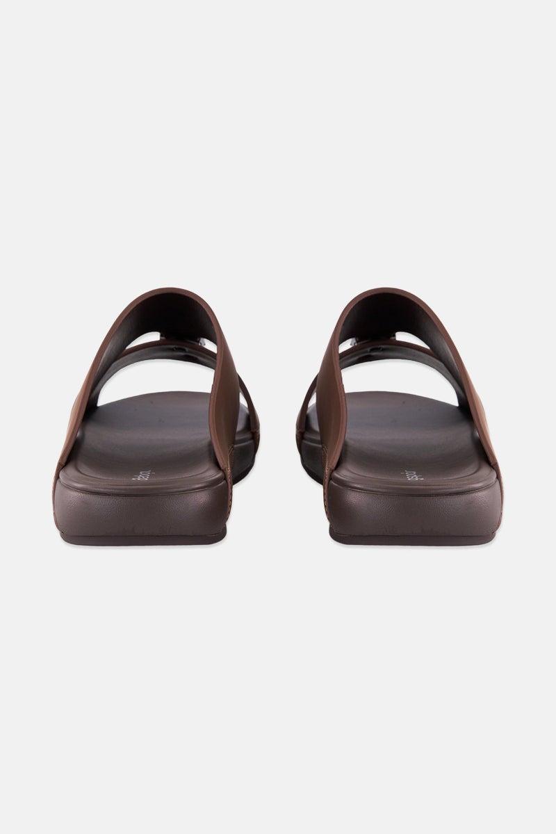 Algspar Men 2 Strap Slip On Arabic Sandals, Dark Brown - Image 4
