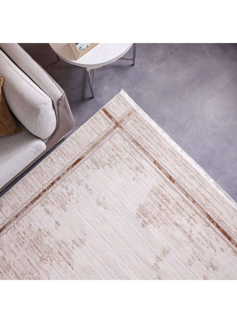 DANUBE HOME Pearl Rug  Polyester Area Rug Floor Covering L180xW120cm-Beige & Bronze  - Image 1