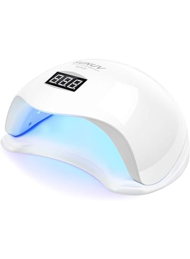 Nail Lamp 48W LED/UV for Fast Gel Drying – Professional Nail Oven with Dual Light Technology, Compact 20×20cm Design, White Color for Salon & Home Manicure - Image 1