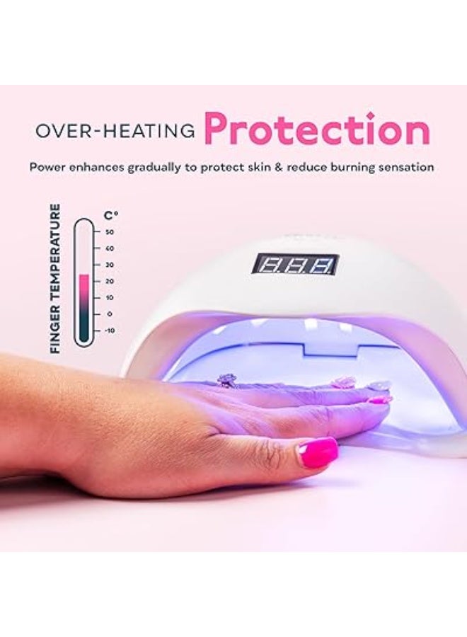 Nail Lamp 48W LED/UV for Fast Gel Drying – Professional Nail Oven with Dual Light Technology, Compact 20×20cm Design, White Color for Salon & Home Manicure - Image 4