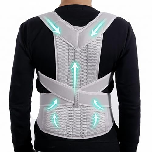 JoyFit Posture Corrector Belt for Men & Women | Back Support Belt for Pain Relief | Spine & Shoulder Straightener | Adjustable Back Straight Belt | Body Posture Correction Brace (XL) - Image 1