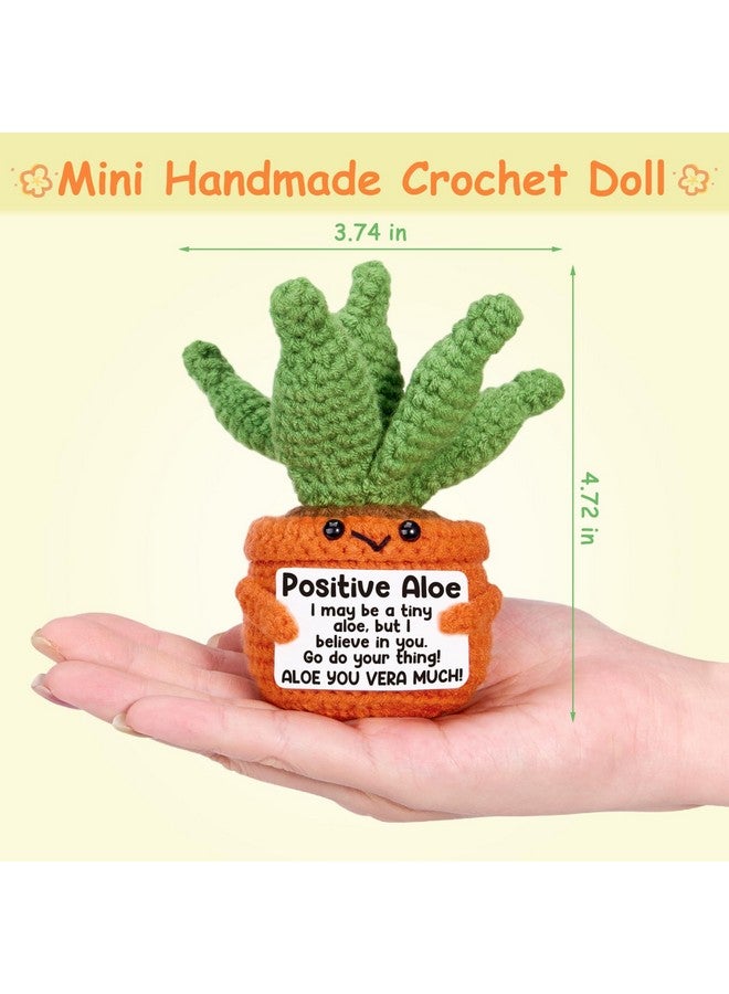 GiftMark Positive Crochet Aloe Vera Emotional Crochet Plant Graduation Teacher Mothers Day Birthday Gifts for Women Mom Inspirational Gift for Friend Coworkers Funny Nuggets Sunflower Succulent - Image 2