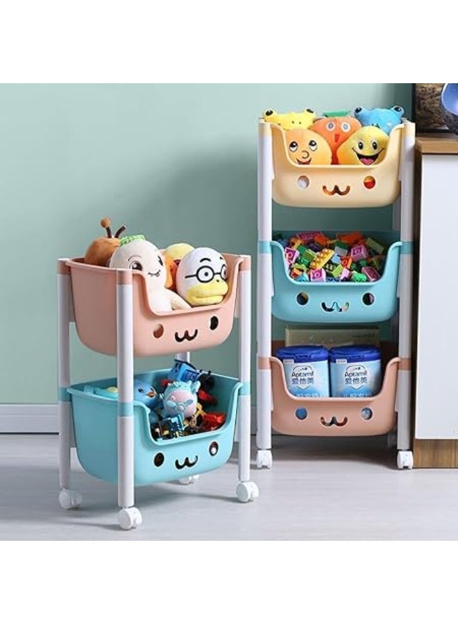 Multi-layer plastic storage organizer – 4 tiers – practical design for organizing books, toys, and household items – durable and easy to use - Image 1