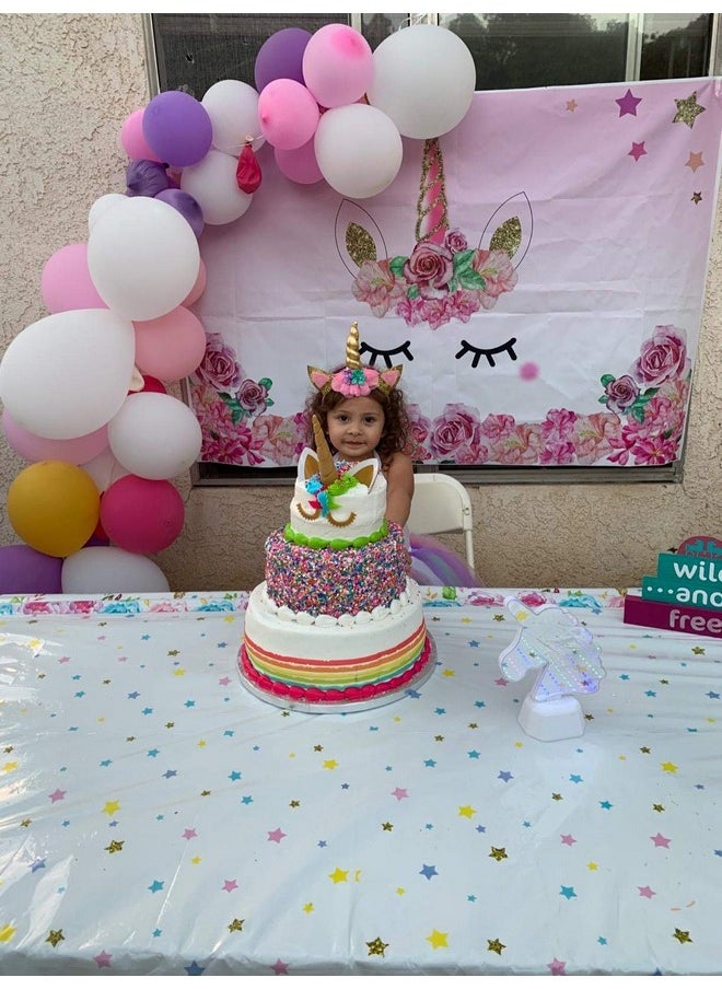 FZR Legend - Unico Themed Birthday Party Decorations - Plastic Tablecloth | 53 X 90 Inches,Disposable Table Cover | Magical Party Supplies For Girls And Baby Shower - Image 1