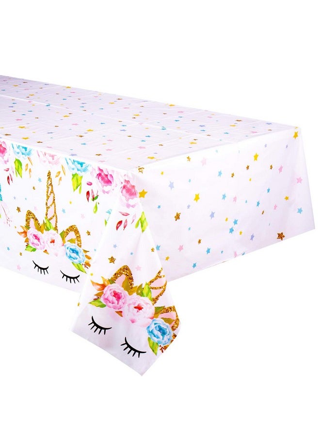 FZR Legend - Unico Themed Birthday Party Decorations - Plastic Tablecloth | 53 X 90 Inches,Disposable Table Cover | Magical Party Supplies For Girls And Baby Shower - Image 1