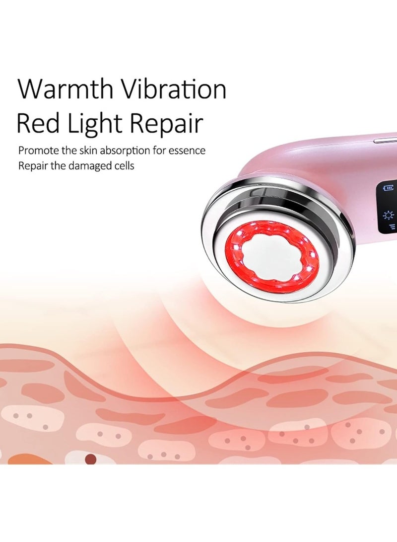 عام جديد أحمر وأزرق ضوء مقدمة تدليك الوجه الدافئ تنظيف أداة الصرف أداة تجميل الوجه الإلكترونية - Image 3