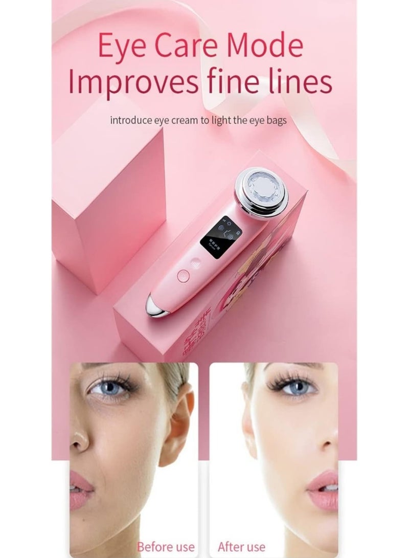 عام جديد أحمر وأزرق ضوء مقدمة تدليك الوجه الدافئ تنظيف أداة الصرف أداة تجميل الوجه الإلكترونية - Image 4