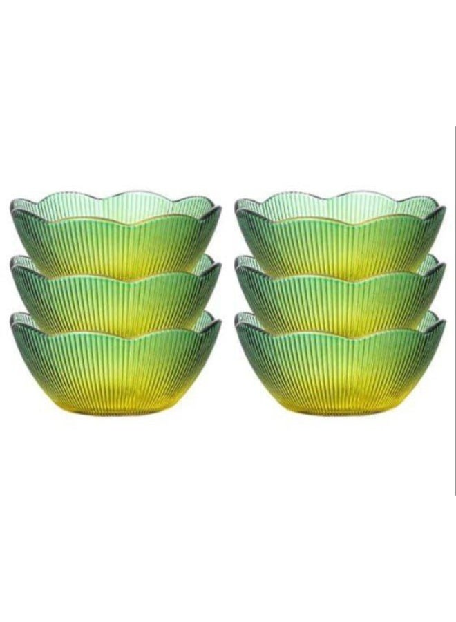 Pistachio 7*1 Dinner Set, artistic pieces on your table that will impress your family and guests. It consists of 7 pieces (6 bowls with a capacity of 300 ml + 1 large bowl with a capacity of 500 ml). A high-quality imported product. - Image 1