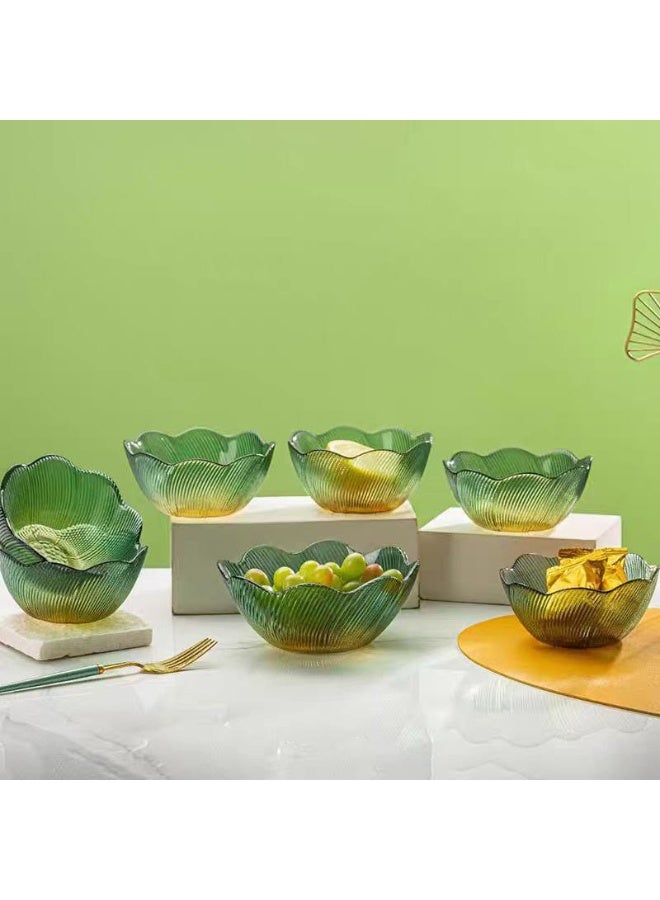 Pistachio 7*1 Dinner Set, artistic pieces on your table that will impress your family and guests. It consists of 7 pieces (6 bowls with a capacity of 300 ml + 1 large bowl with a capacity of 500 ml). A high-quality imported product. - Image 2