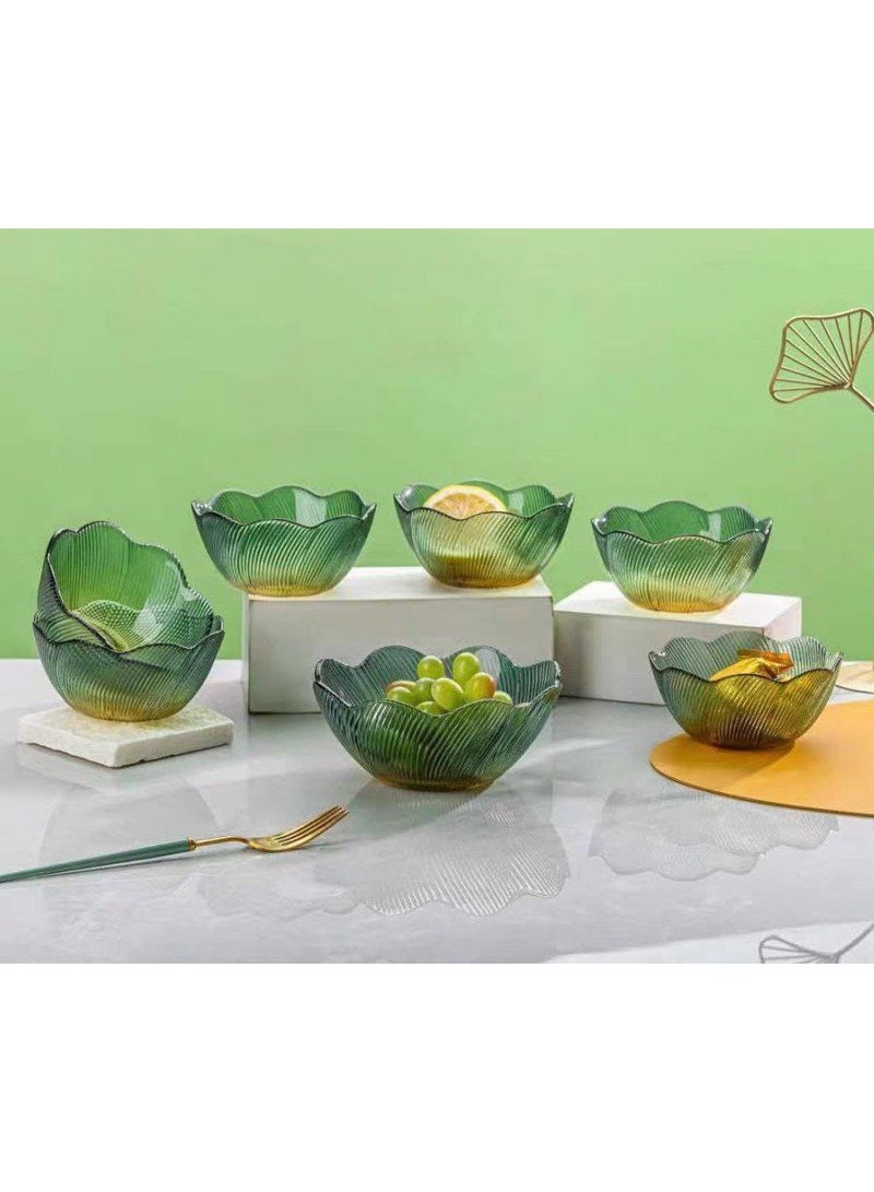 Pistachio 7*1 Dinner Set, artistic pieces on your table that will impress your family and guests. It consists of 7 pieces (6 bowls with a capacity of 300 ml + 1 large bowl with a capacity of 500 ml). A high-quality imported product. - Image 3