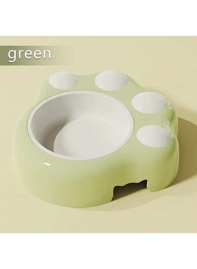 Purple Paw Design Cat Bowl With Non Slip Base And Lid Like Top Heavy Duty PP Plastic Pet Food And Water Dish Durable Easy Clean Ergonomic Elevated Feeding Station For Wet Dry Food And Water Modern Safe For Indoor Cats - Image 2