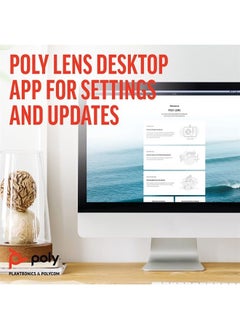 plantronics مكبر صوت ذكي Poly - Sync 40 (Plantronics) - مساحات عمل مرنة - الاتصال بجهاز الكمبيوتر الشخصي/جهاز Mac عبر كابل USB-A/USB-C المدمج والهواتف الذكية عبر البلوتوث - يعمل مع Teams (معتمد) وZoom والمزيد  - Image 5