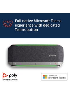plantronics مكبر صوت ذكي Poly - Sync 40 (Plantronics) - مساحات عمل مرنة - الاتصال بجهاز الكمبيوتر الشخصي/جهاز Mac عبر كابل USB-A/USB-C المدمج والهواتف الذكية عبر البلوتوث - يعمل مع Teams (معتمد) وZoom والمزيد  - Image 4