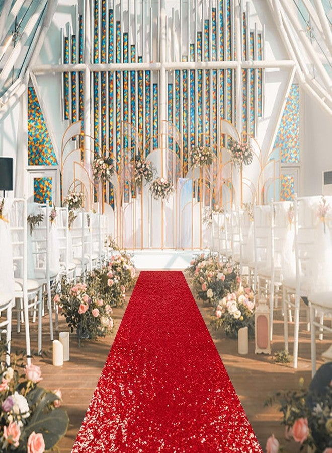 PartyDelight Red Carpet Runner for Party Wedding Aisle 2FTx15FT Sequin Carpet Sparkly Rug for Ceremony Indoor Outdoor Engagement Decoration - Image 5