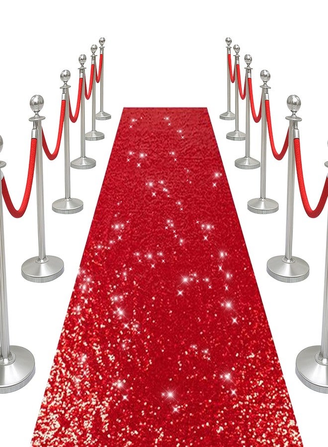 PartyDelight Red Carpet Runner for Party Wedding Aisle 2FTx15FT Sequin Carpet Sparkly Rug for Ceremony Indoor Outdoor Engagement Decoration - Image 1