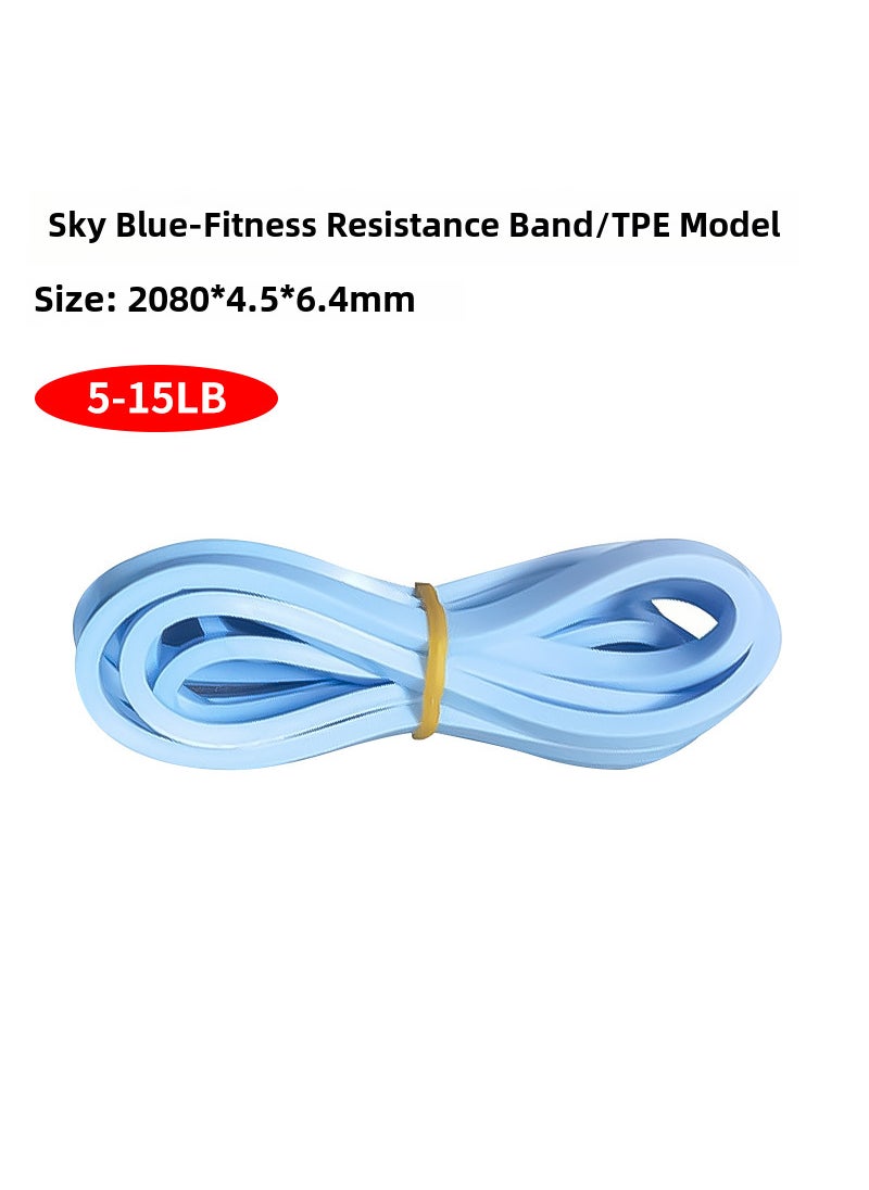 Generic Thickened Resistance Bands for Yoga and Pull-UpsTPE Light Blue (5-15lb) TPE Light Blue (5-15lb) 