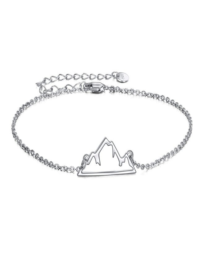 YFN Mountain Bracelet Sterling Silver Mountain Range Bracelet Nature Jewelry Gift for Skiers, Hikers, Campers, Climbers,Nature Lovers and Ocean Lovers - Image 1