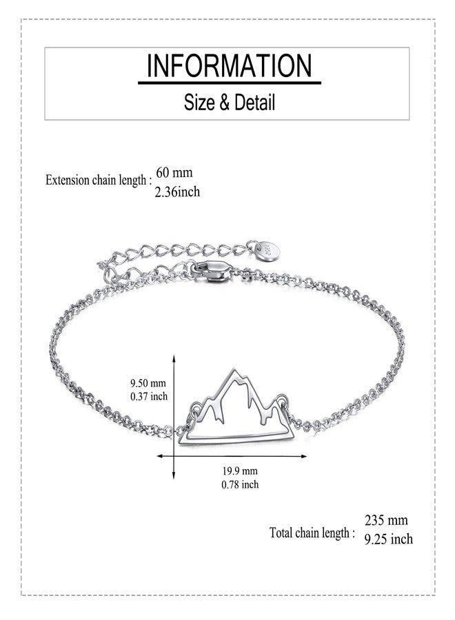 YFN Mountain Bracelet Sterling Silver Mountain Range Bracelet Nature Jewelry Gift for Skiers, Hikers, Campers, Climbers,Nature Lovers and Ocean Lovers - Image 4