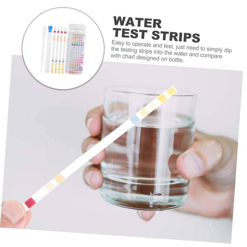 100pcs Water Test Strips Kit with Dropper and Tube for pH Hardness Contaminant Detection Home Office Restaurant Use - Image 4