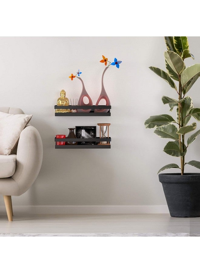 iSTAR رفوف حائط عائمة متعددة الأغراض من iSTAR معدنية (صغيرة، سوداء) (عبوة من 2) - Image 3