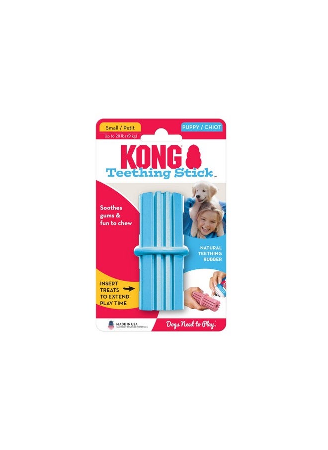 Kong - KONG Puppy Teething Stick, Gentle Chew Toy for Teething Puppies, Natural Rubber with Ridges for Sore Gums, Promotes Healthy Chewing, Stuff Dog Treats, for Crate Training, Assorted Blue/Pink, Small - Image 1